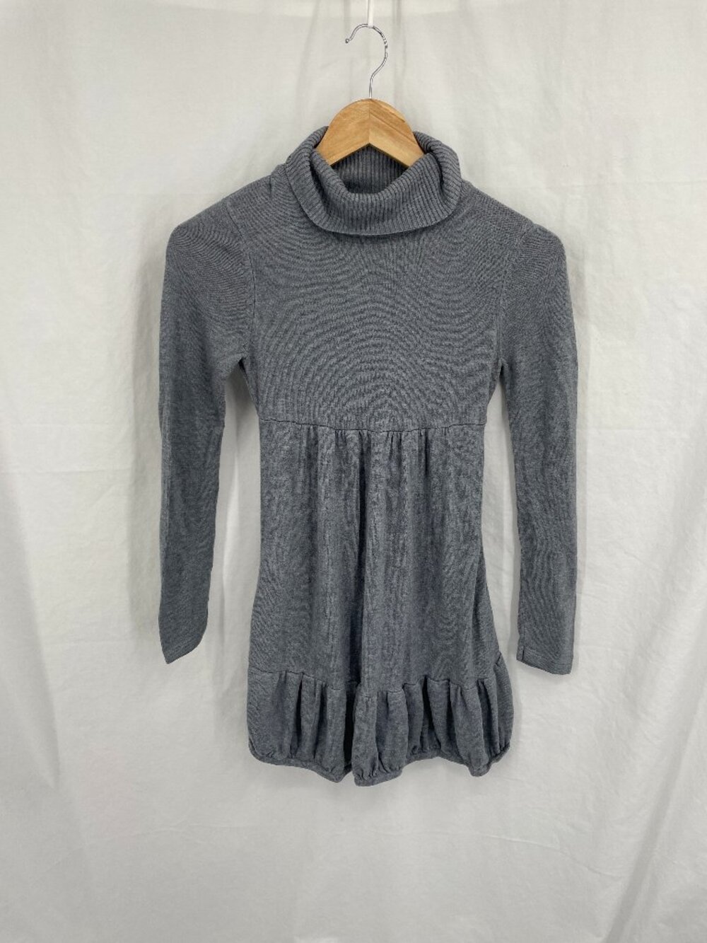H&M Gray Turtleneck Sweater Dress Bubble Hem